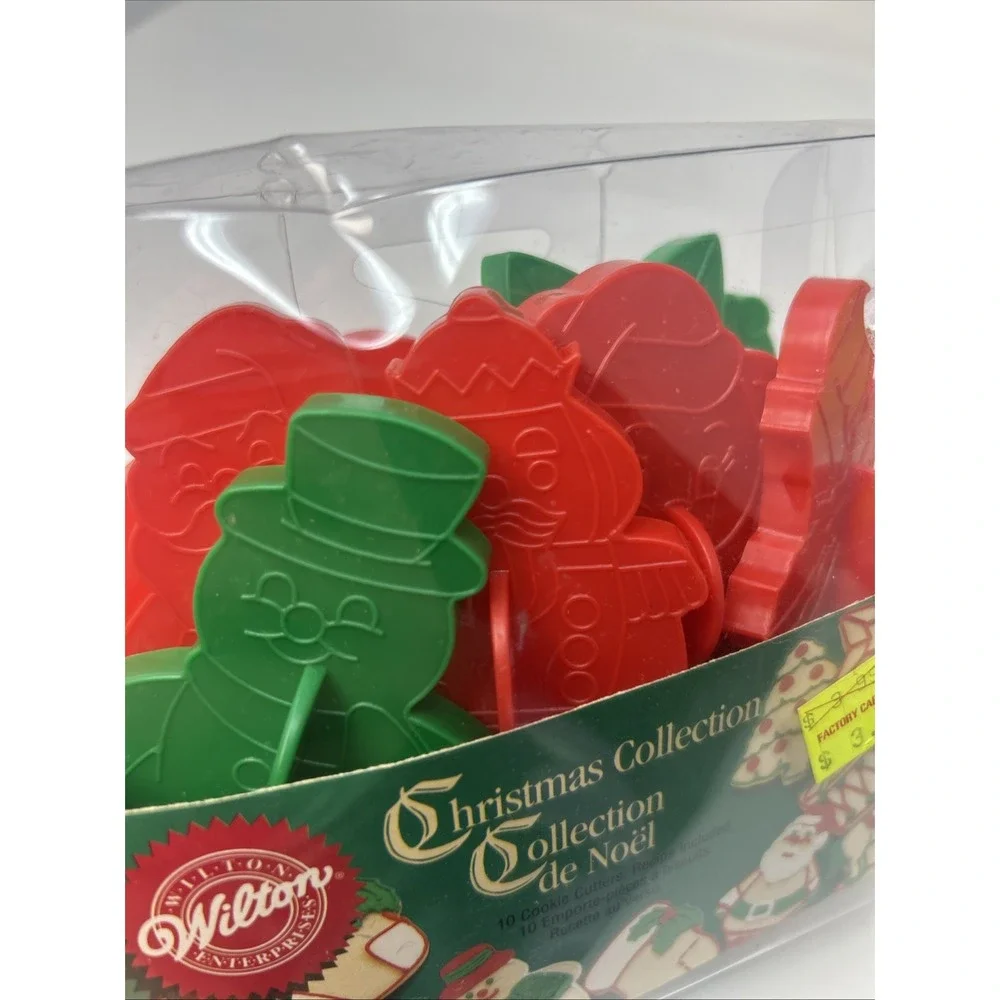 Vintage Wilton Christmas Collection 10 Cookie Cutters 1995 Snowman Nutcracker